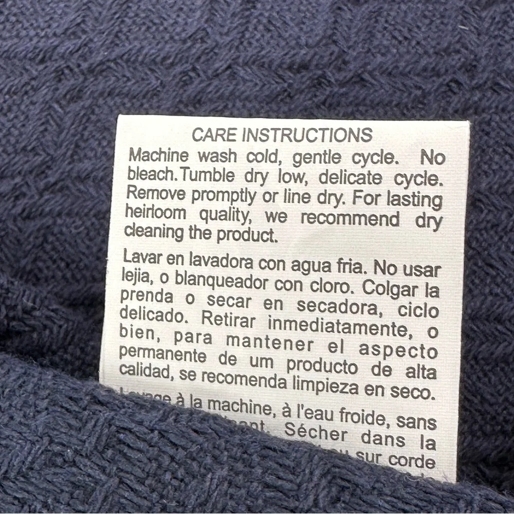 Lamont Home Woven Jacquard Collection Cotton Blend Blue Standard Sham Set of 2